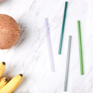 Natural Home Reusable Glass Straws 4 Pack